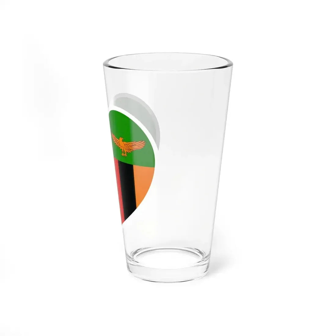 Heart Flag of Zambia - Pint Glass 16oz - Go Mug Yourself