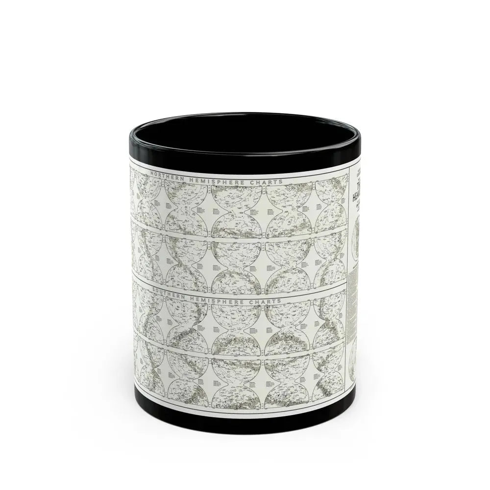 Heavens, The - Monthly Star Charts (1970) (Map) Black Coffee Mug 11oz - Go Mug Yourself