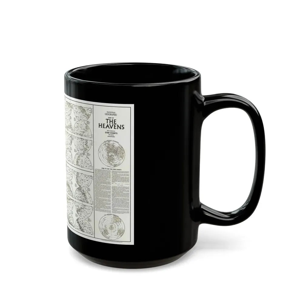 Heavens, The - Monthly Star Charts (1970) (Map) Black Coffee Mug - Go Mug Yourself