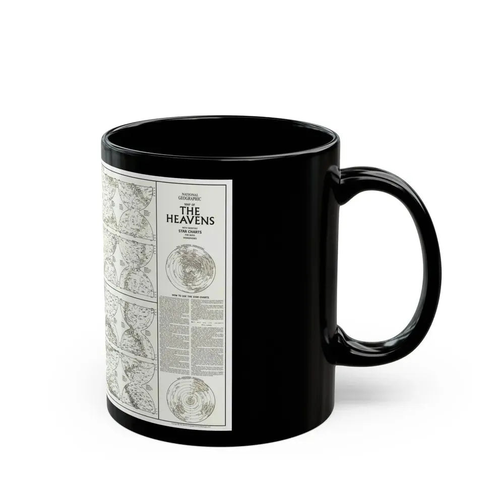 Heavens, The - Monthly Star Charts (1970) (Map) Black Coffee Mug - Go Mug Yourself