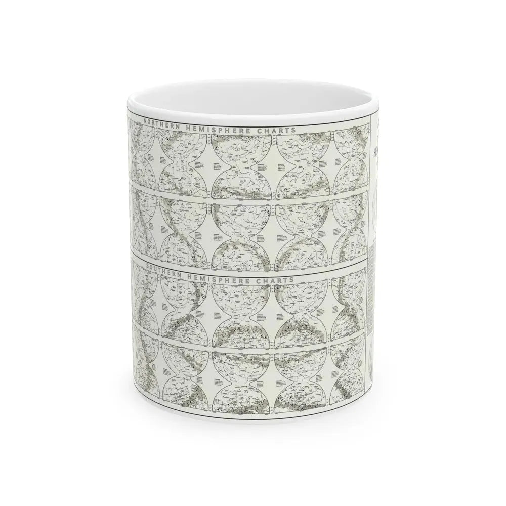 Heavens, The - Monthly Star Charts (1970) (Map) White Coffee Mug 11oz - Go Mug Yourself