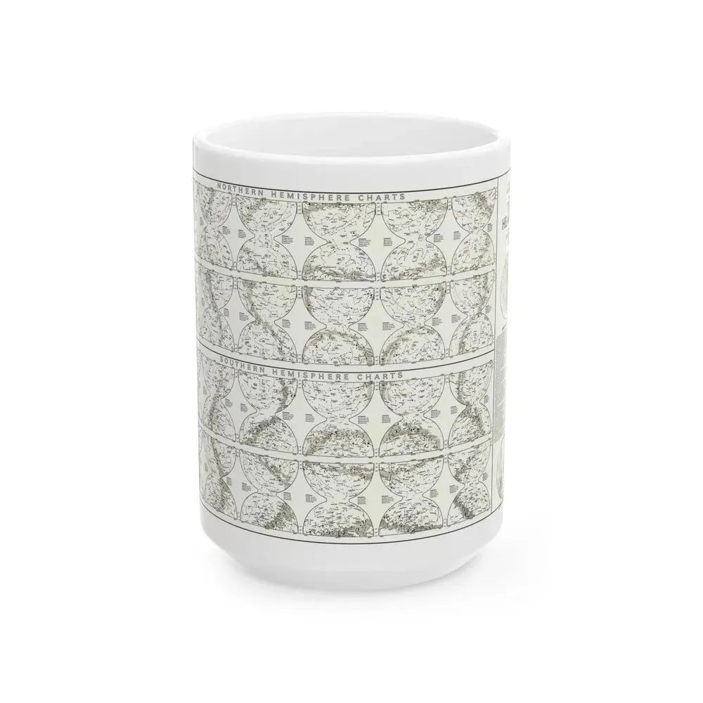 Heavens, The - Monthly Star Charts (1970) (Map) White Coffee Mug 15oz - Go Mug Yourself