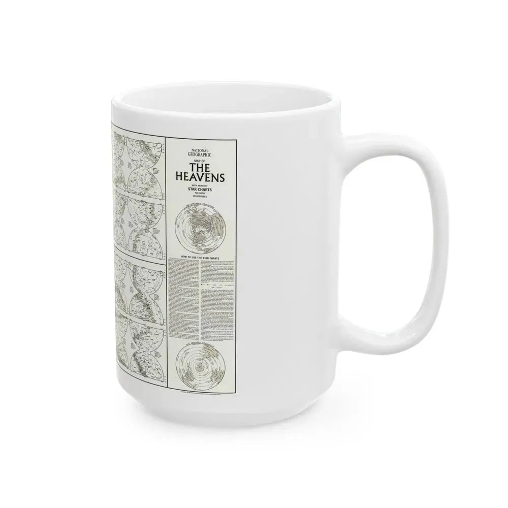 Heavens, The - Monthly Star Charts (1970) (Map) White Coffee Mug - Go Mug Yourself