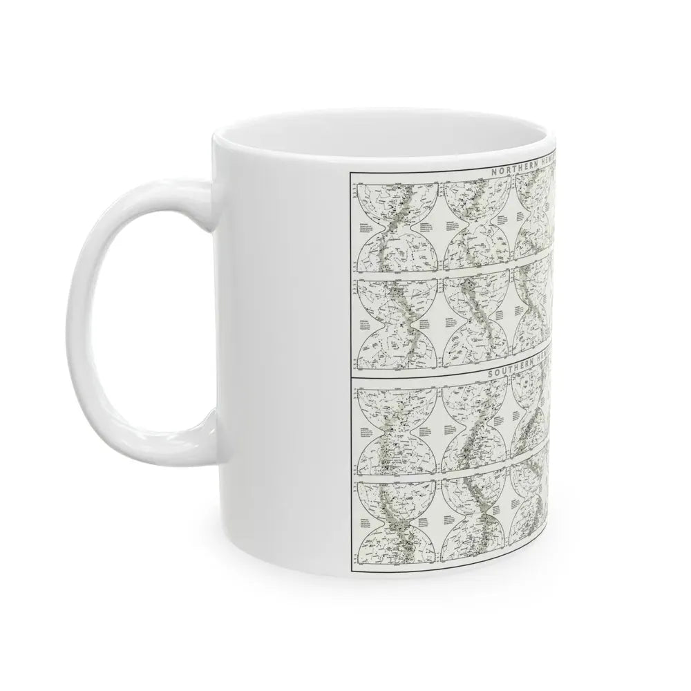 Heavens, The - Monthly Star Charts (1970) (Map) White Coffee Mug - Go Mug Yourself