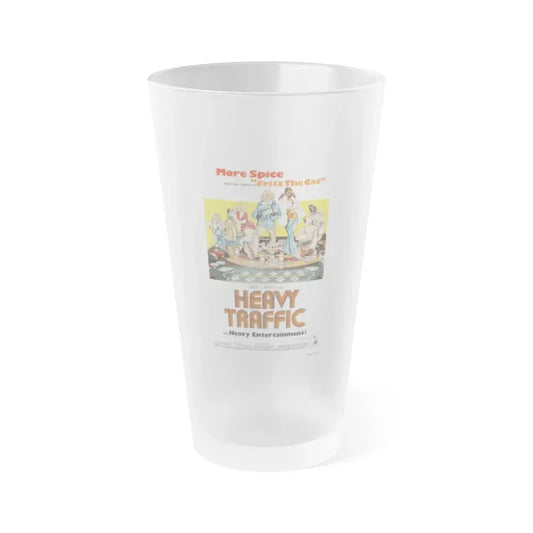 HEAVY TRAFFIC 1973 Movie Poster - Frosted Pint Glass 16oz 16oz Frosted - Go Mug Yourself