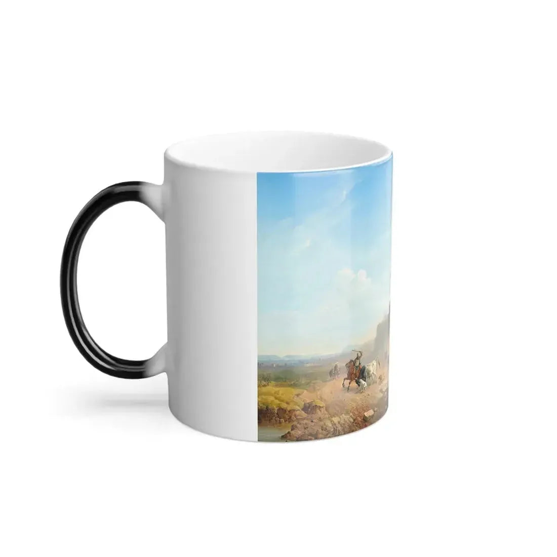 Heinrich Burkel (1802-1869) Mediterrane Landschaft mit Hirten und Viehherde - Color Changing Mug 11oz - Go Mug Yourself
