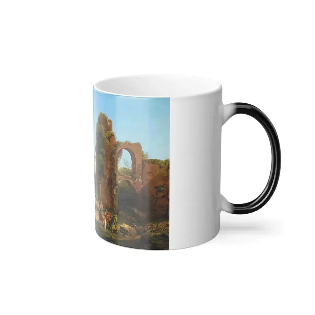 Heinrich Burkel (1802-1869) Mediterrane Landschaft mit Hirten und Viehherde - Color Changing Mug 11oz - Go Mug Yourself