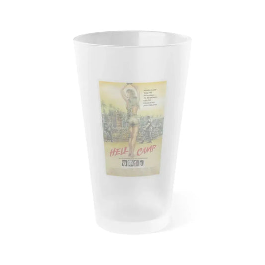HELL CAMP 1986 Movie Poster - Frosted Pint Glass 16oz 16oz Frosted - Go Mug Yourself