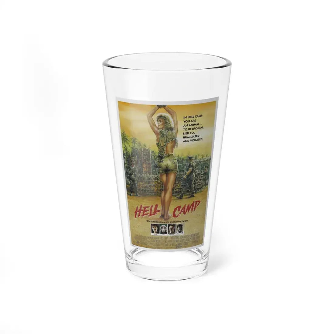 HELL CAMP 1986 Movie Poster - Pint Glass 16oz 16oz - Go Mug Yourself