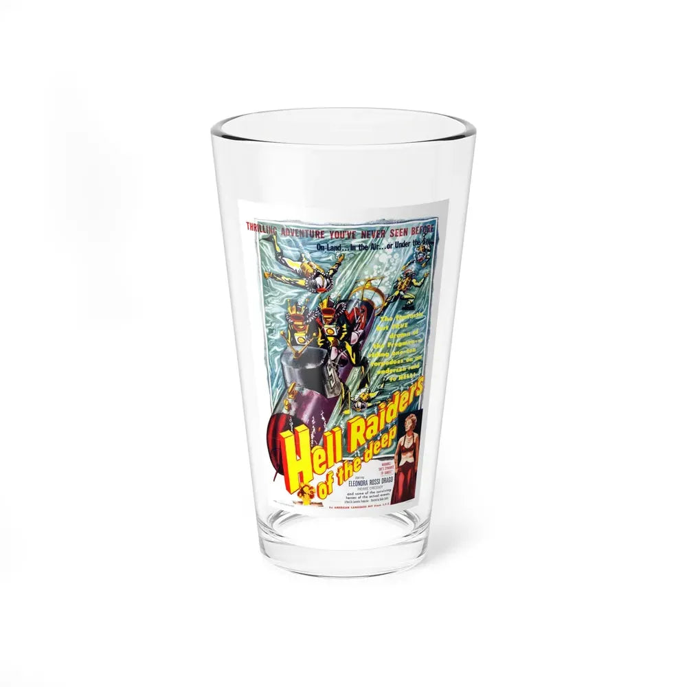 HELL RAIDERS OF THE DEEP 1953 Movie Poster - Pint Glass 16oz 16oz - Go Mug Yourself