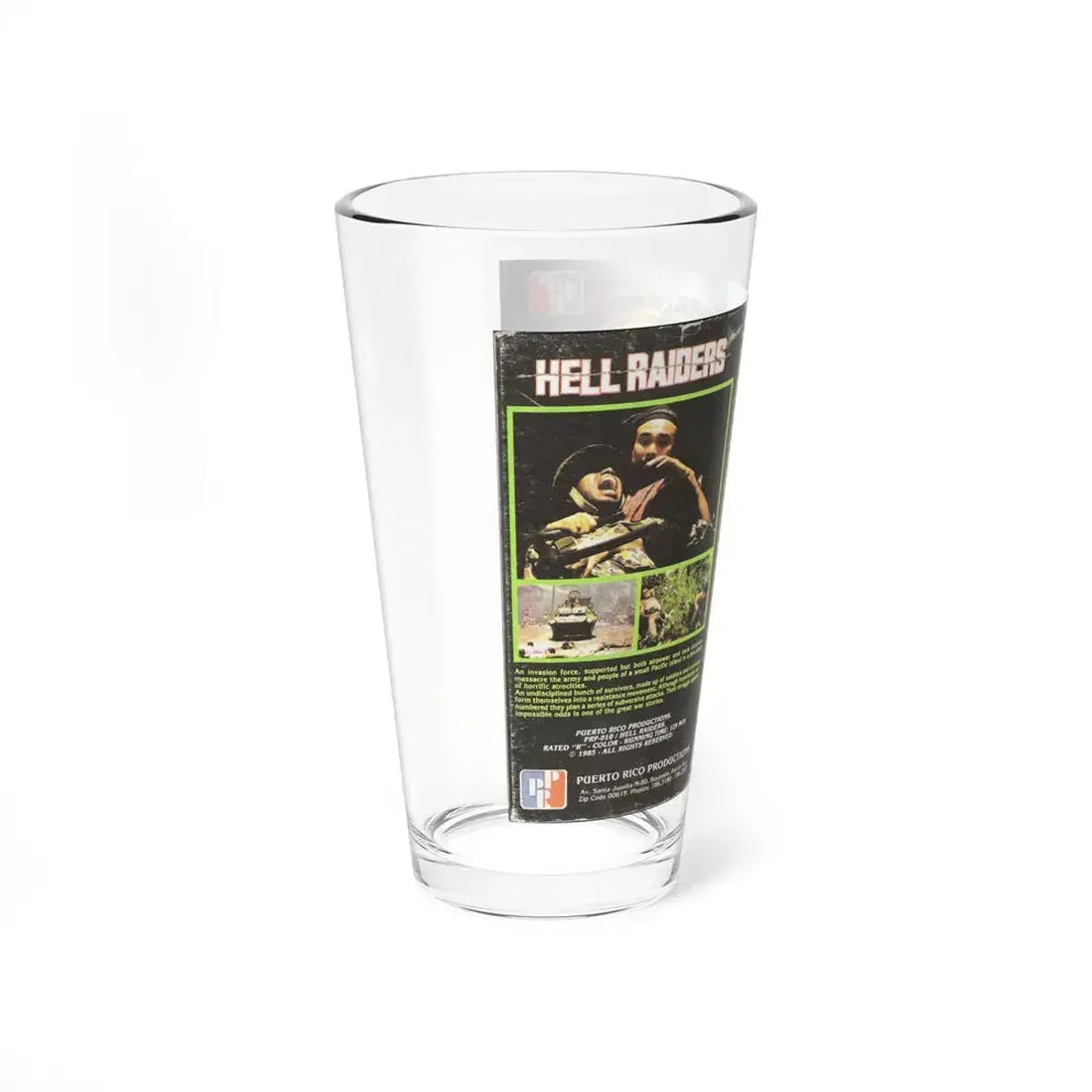 HELL RAIDERS (VHS COVER) Pint Glass 16oz - Go Mug Yourself