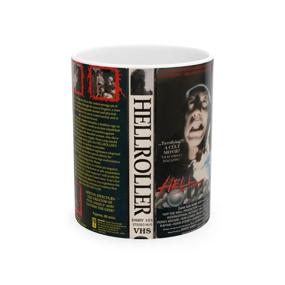 HELL ROLLER (VHS COVER) - White Coffee Mug 11oz - Go Mug Yourself