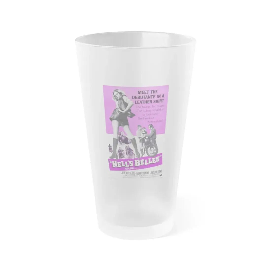 HELL'S BELLES 1969 Movie Poster - Frosted Pint Glass 16oz 16oz Frosted - Go Mug Yourself