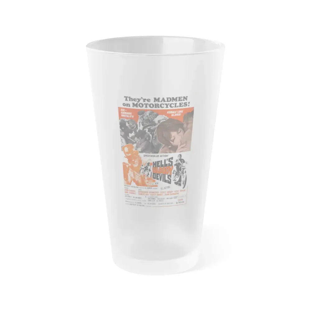 HELL'S BLOODY DEVILS 1970 Movie Poster - Frosted Pint Glass 16oz 16oz Frosted - Go Mug Yourself