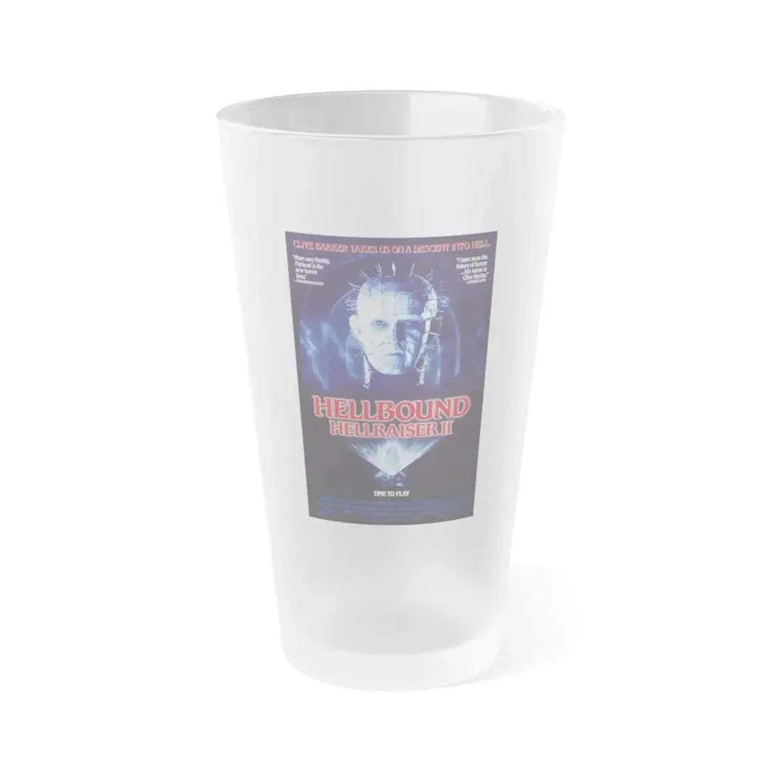 HELLBOUND - HELLRAISER II 1988 Movie Poster - Frosted Pint Glass 16oz 16oz Frosted - Go Mug Yourself