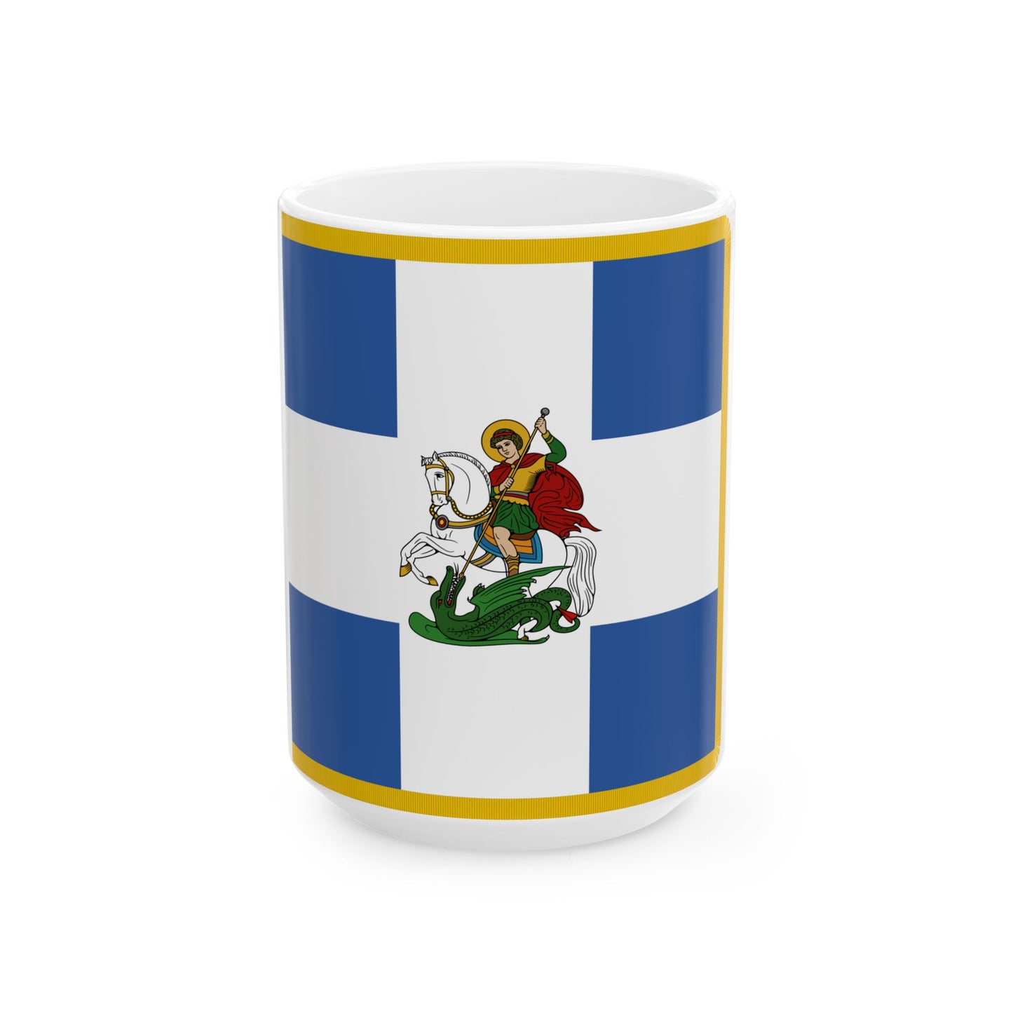 Hellenic Army War Flag 1930 (Greece) White Coffee Mug-15oz-Go Mug Yourself