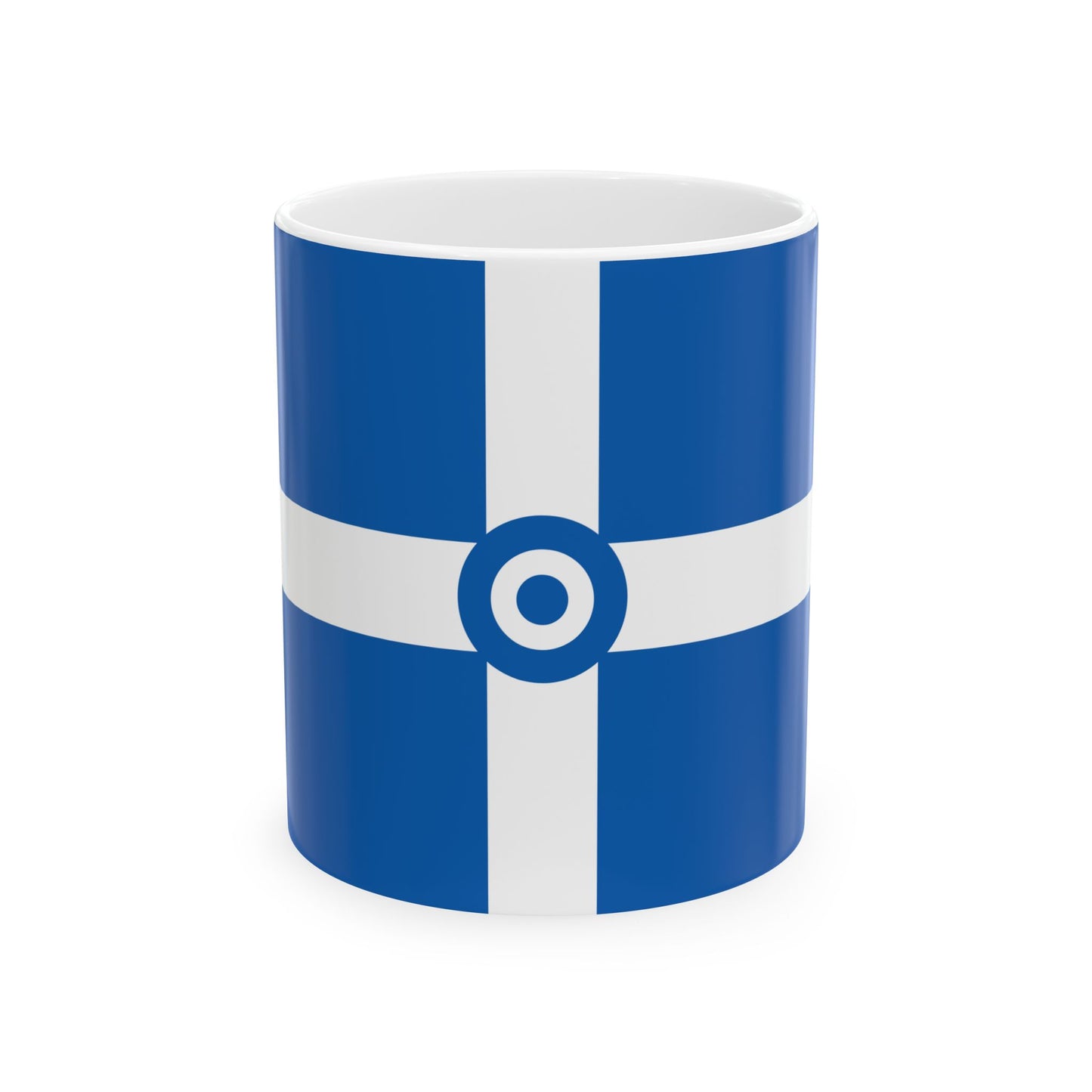 Hellenic civil air ensign (Greece) White Coffee Mug-11oz-Go Mug Yourself