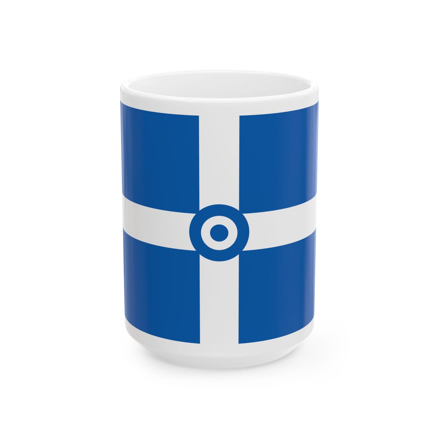 Hellenic civil air ensign (Greece) White Coffee Mug-15oz-Go Mug Yourself
