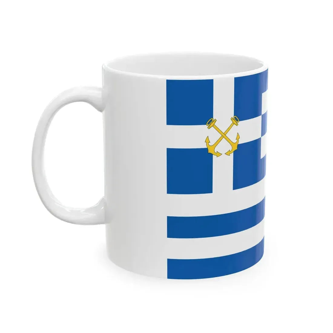 Hellenic Coast Guard Flag 1973-1980 (Greece) White Coffee Mug - Go Mug Yourself