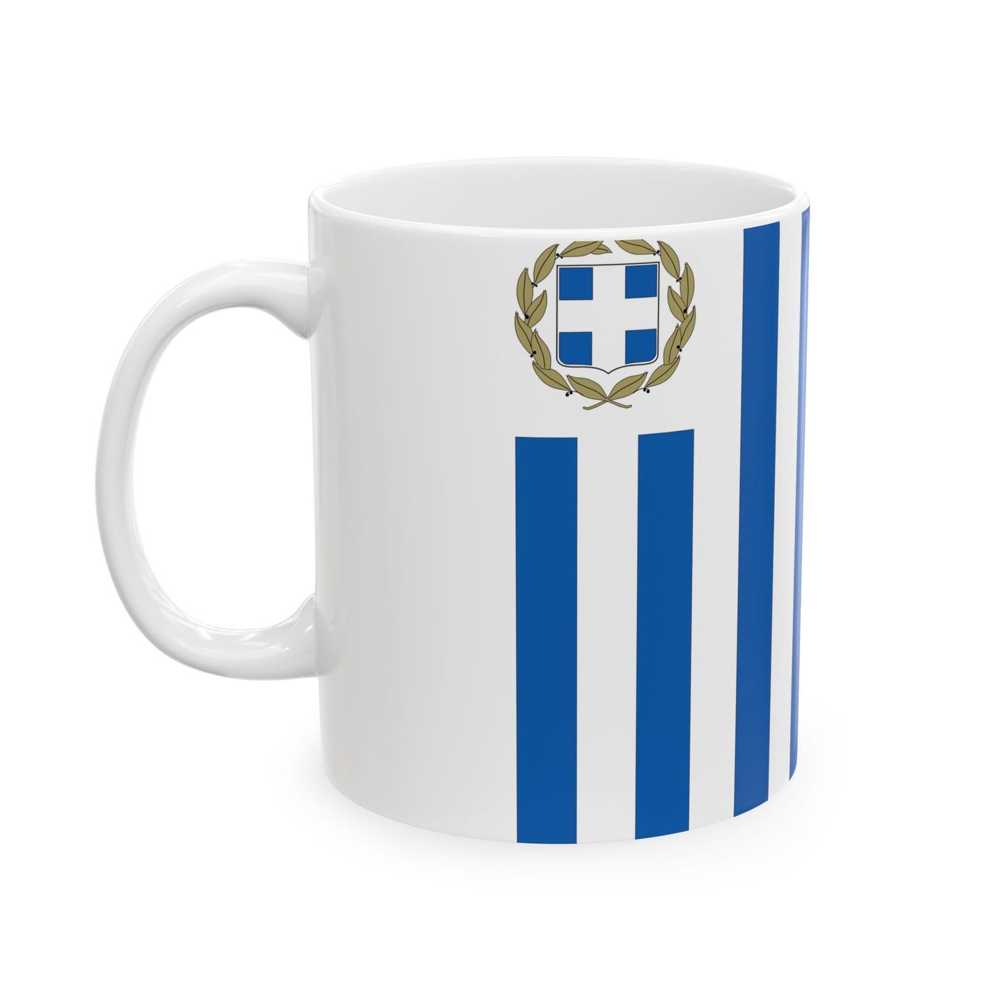 Hellenic Coast Guard House Flag (Greece) White Coffee Mug-Go Mug Yourself