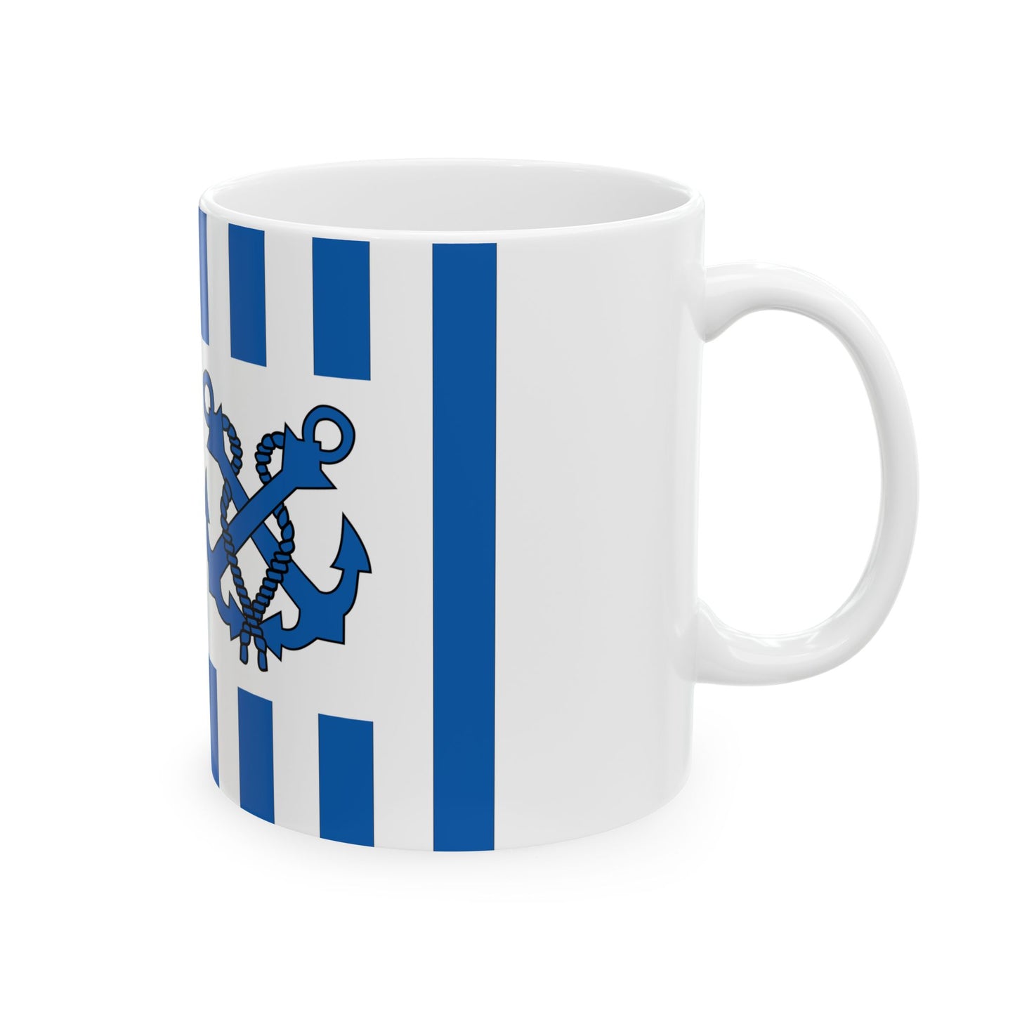 Hellenic Coast Guard House Flag (Greece) White Coffee Mug-Go Mug Yourself