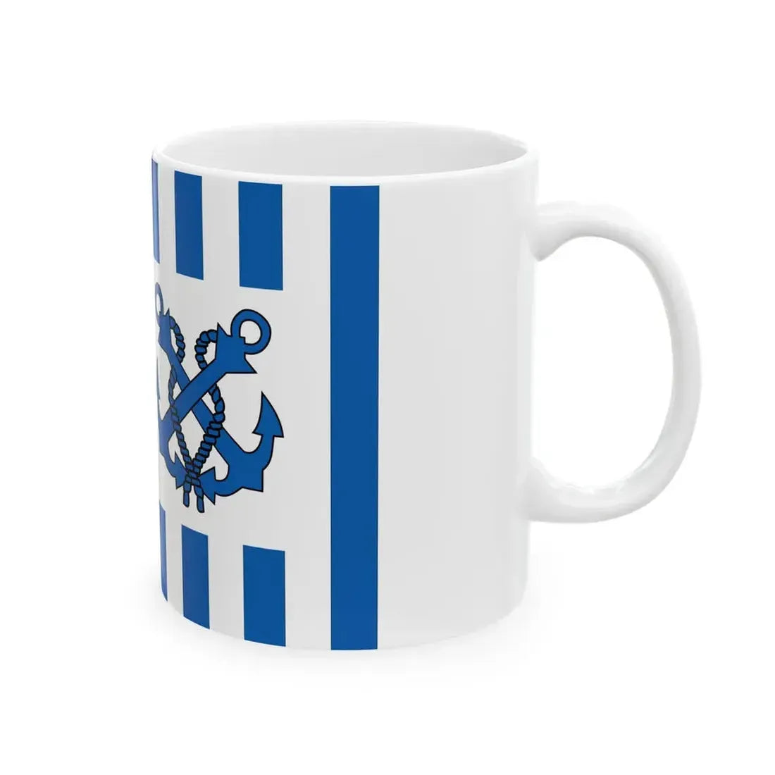 Hellenic Coast Guard House Flag (Greece) White Coffee Mug - Go Mug Yourself