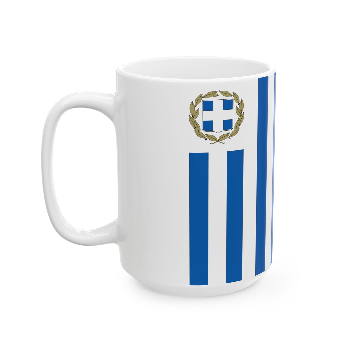 Hellenic Coast Guard House Flag (Greece) White Coffee Mug-Go Mug Yourself