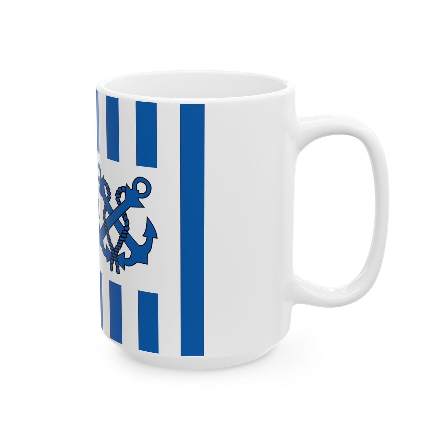 Hellenic Coast Guard House Flag (Greece) White Coffee Mug-Go Mug Yourself