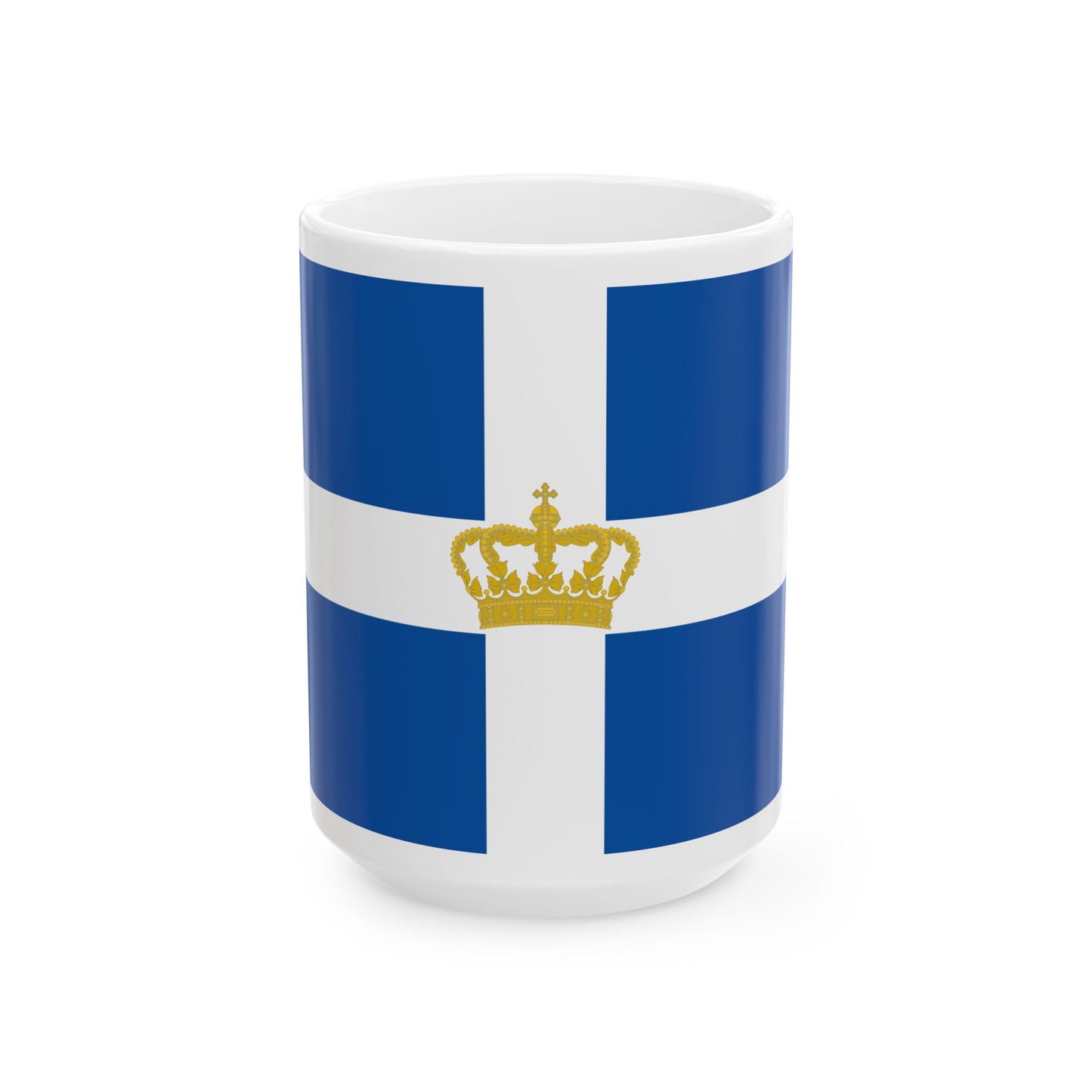 Hellenic Kingdom Flag 1935 (Greece) White Coffee Mug-15oz-Go Mug Yourself