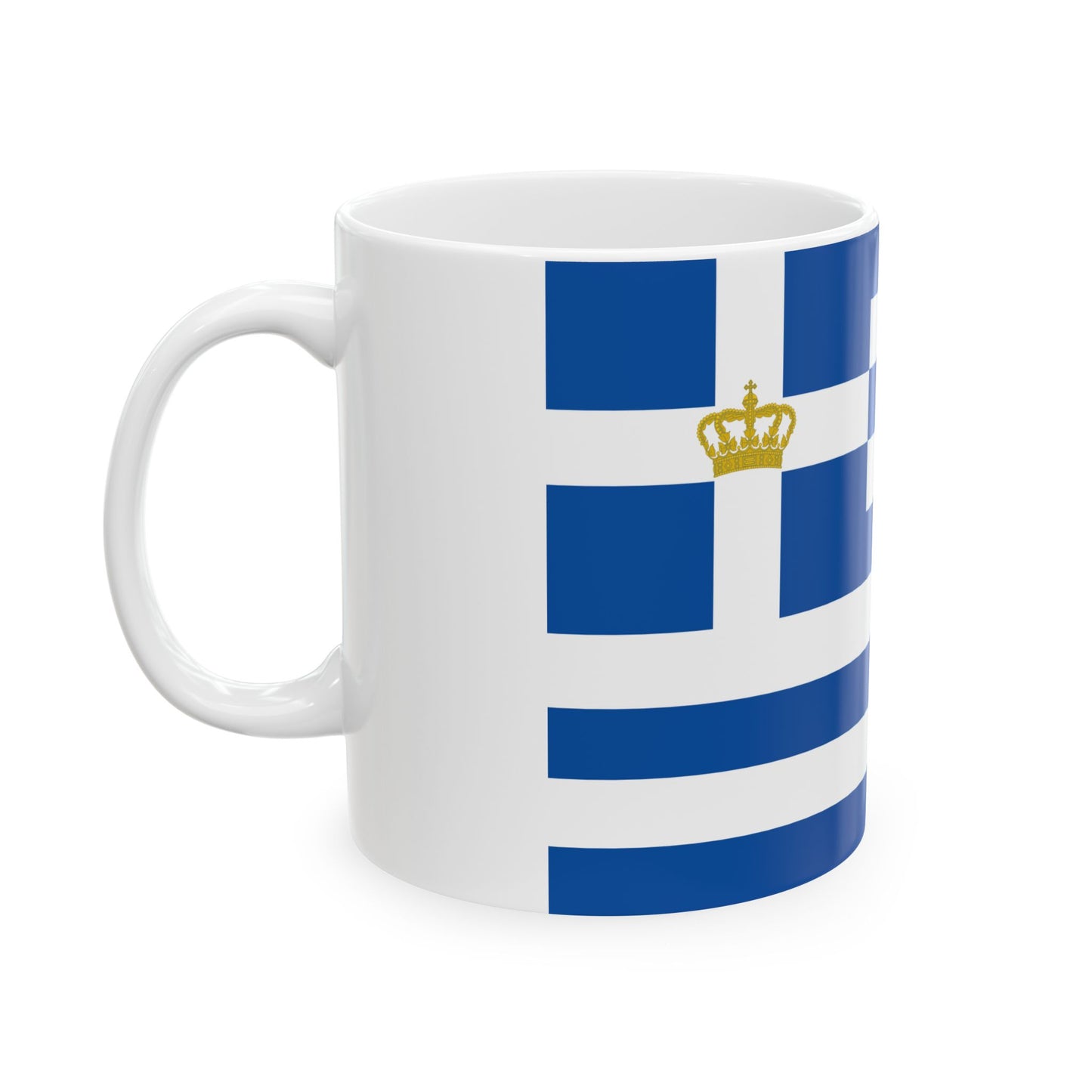 Hellenic Naval Ensign 1935 (Greece) White Coffee Mug-Go Mug Yourself