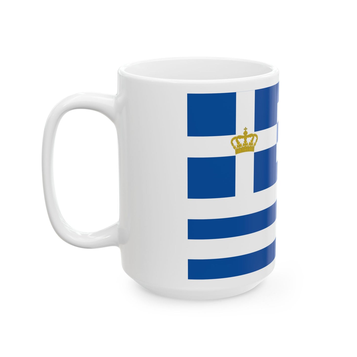 Hellenic Naval Ensign 1935 (Greece) White Coffee Mug-Go Mug Yourself