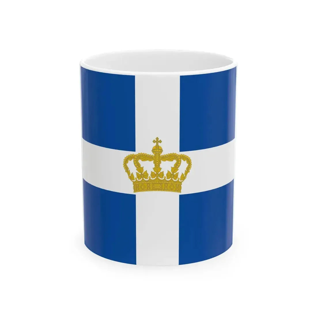Hellenic Naval Jack 1935 (Greece) White Coffee Mug 11oz - Go Mug Yourself