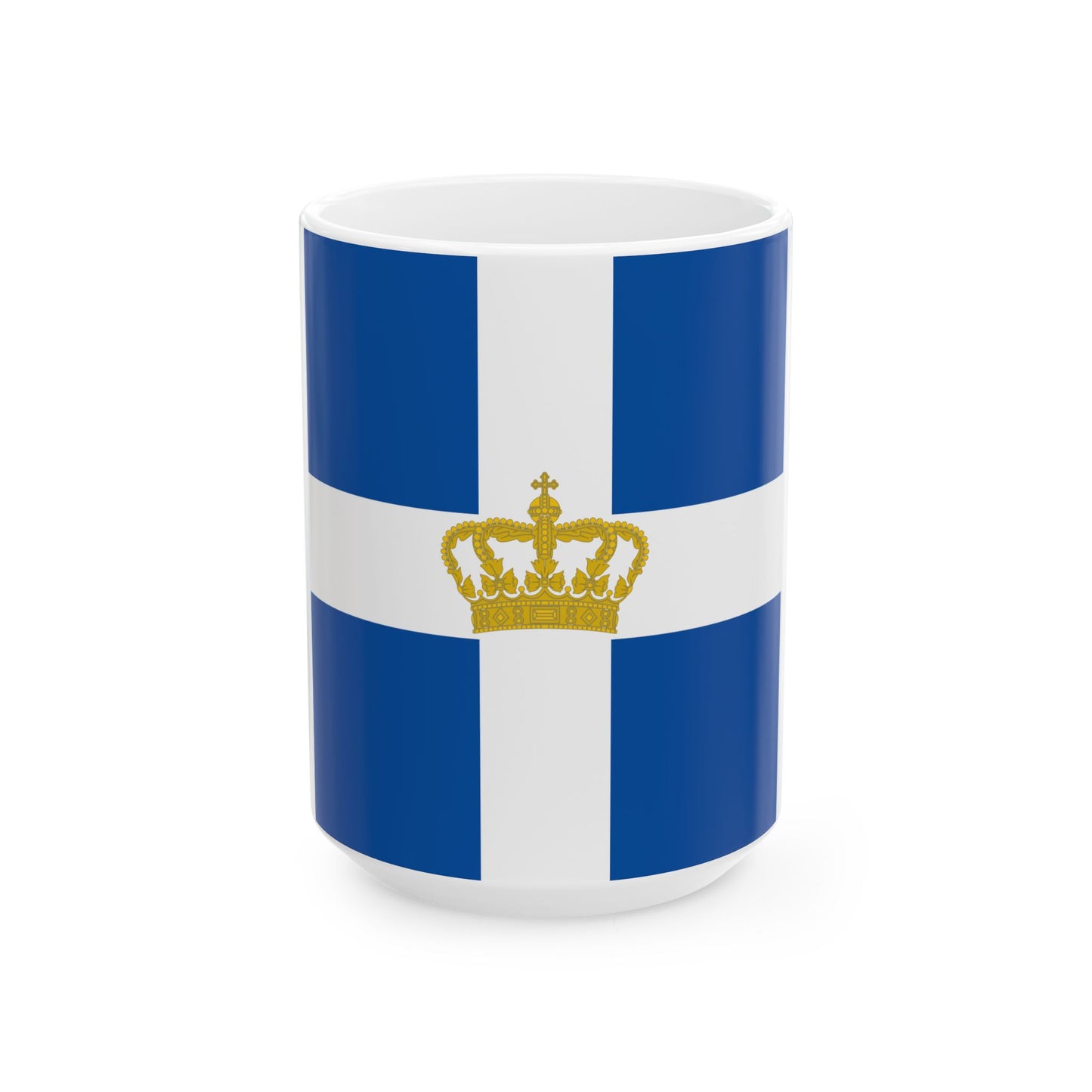 Hellenic Naval Jack 1935 (Greece) White Coffee Mug-15oz-Go Mug Yourself