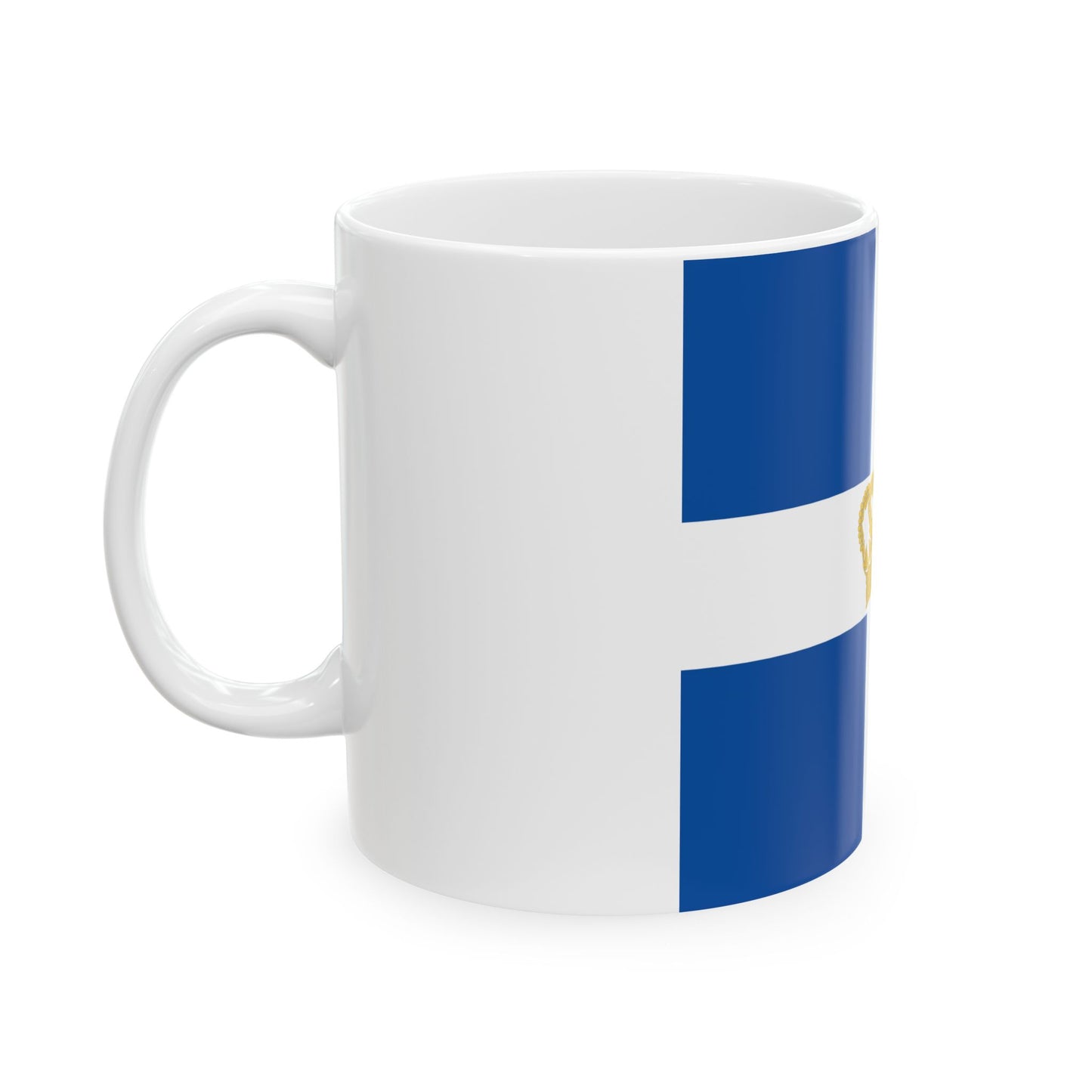 Hellenic Naval Jack 1935 (Greece) White Coffee Mug-Go Mug Yourself