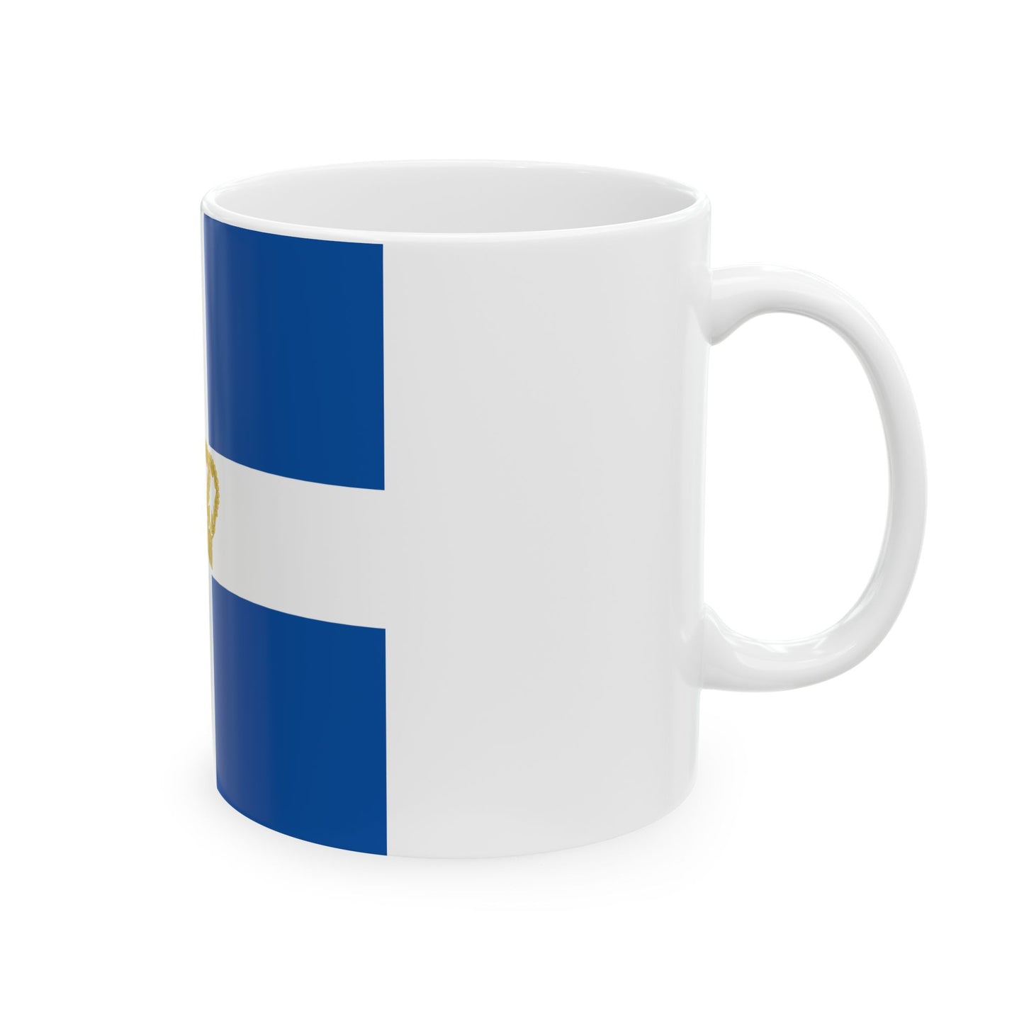 Hellenic Naval Jack 1935 (Greece) White Coffee Mug-Go Mug Yourself