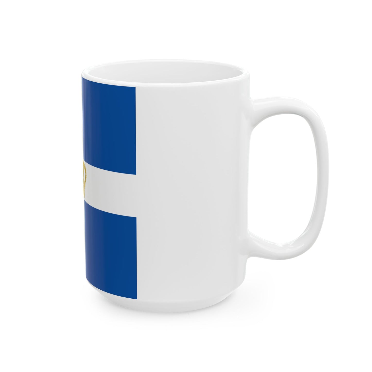 Hellenic Naval Jack 1935 (Greece) White Coffee Mug-Go Mug Yourself
