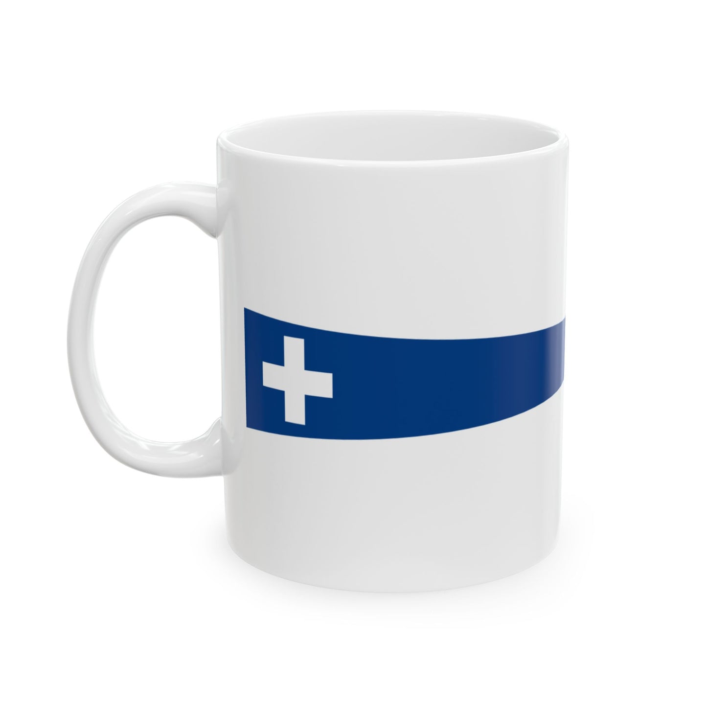 Hellenic Navy Masthead pennant (Greece) White Coffee Mug-Go Mug Yourself
