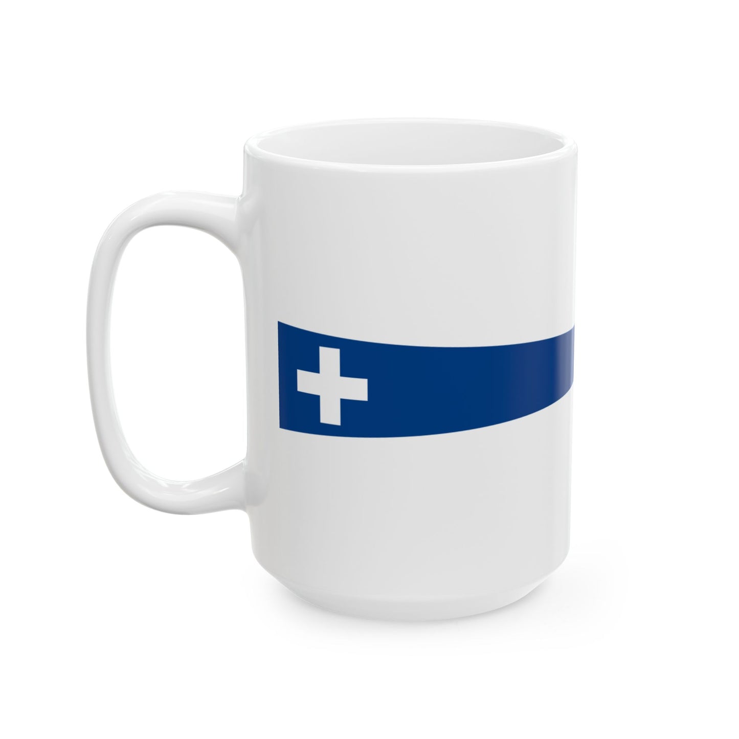 Hellenic Navy Masthead pennant (Greece) White Coffee Mug-Go Mug Yourself