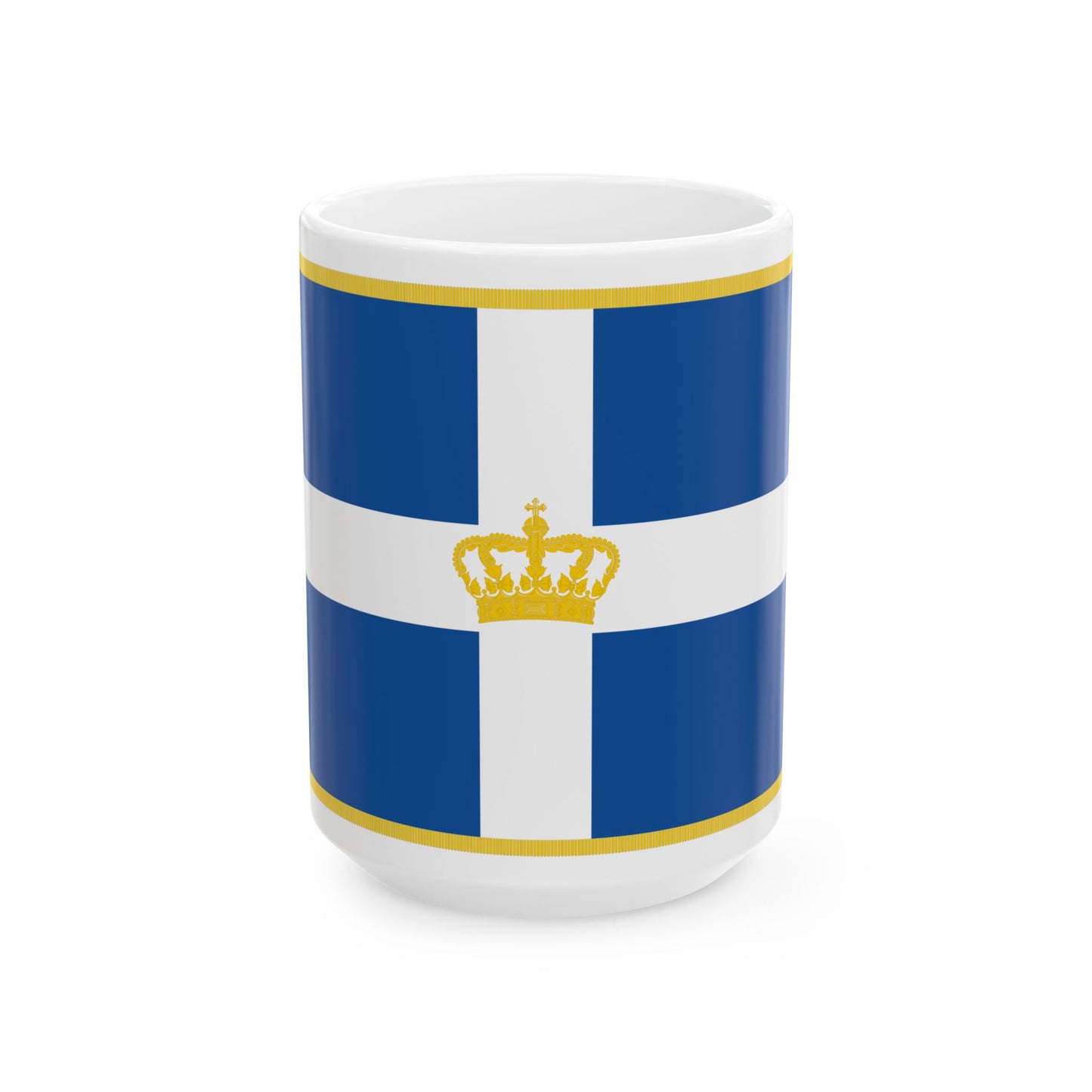 Hellenic Royal Flag 1935 (Greece) White Coffee Mug-15oz-Go Mug Yourself