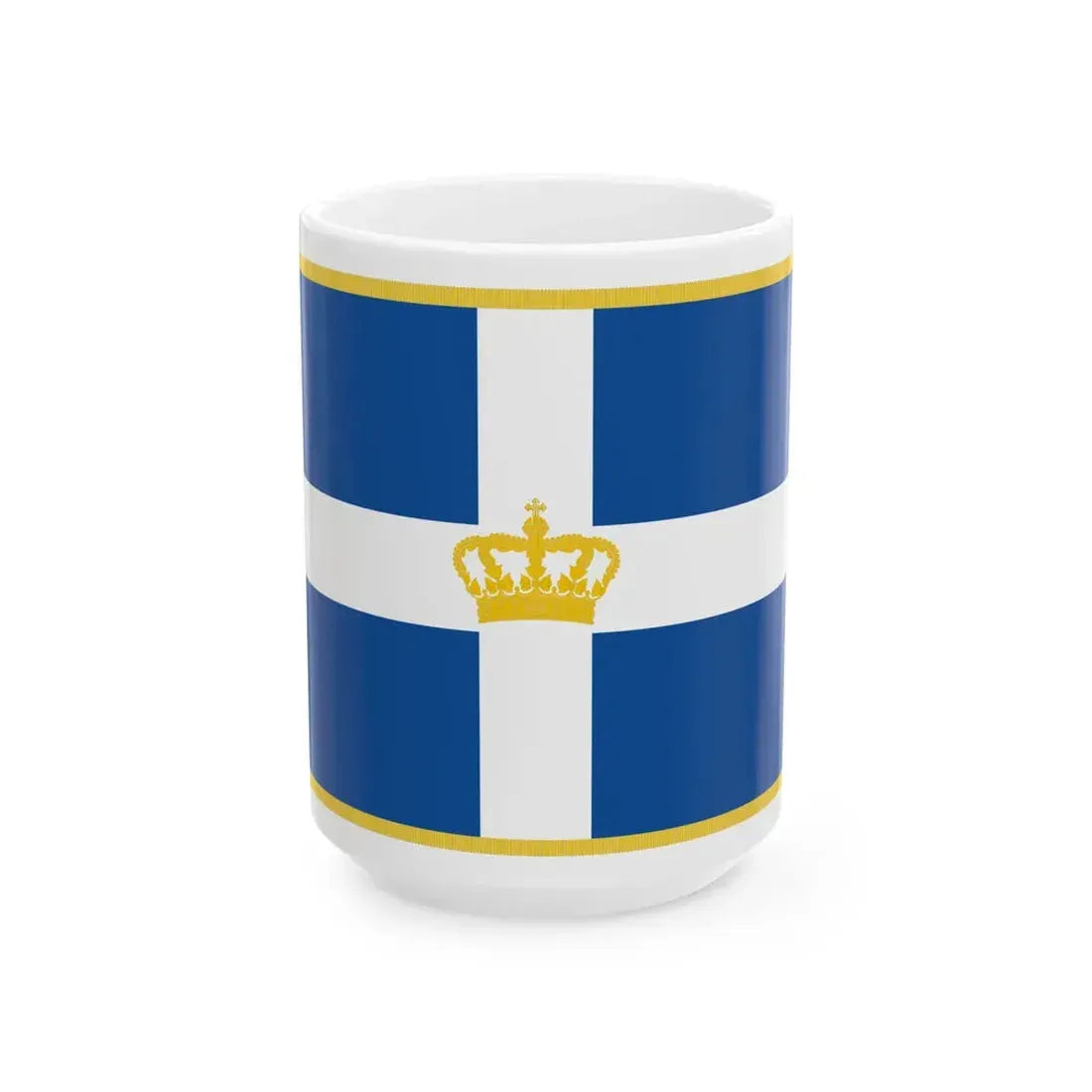 Hellenic Royal Flag 1935 (Greece) White Coffee Mug 15oz - Go Mug Yourself