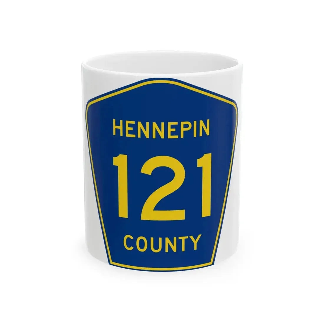 Hennepin County 121 (Minnesota) (Road Sign) White Coffee Mug 11oz - Go Mug Yourself