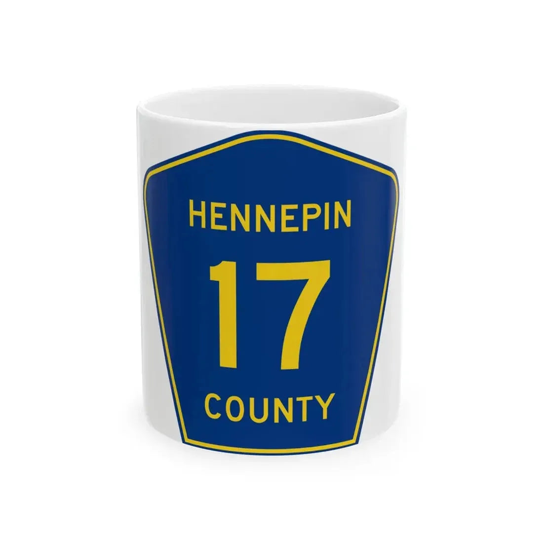 Hennepin County 17 (Minnesota) (Road Sign) White Coffee Mug 11oz - Go Mug Yourself