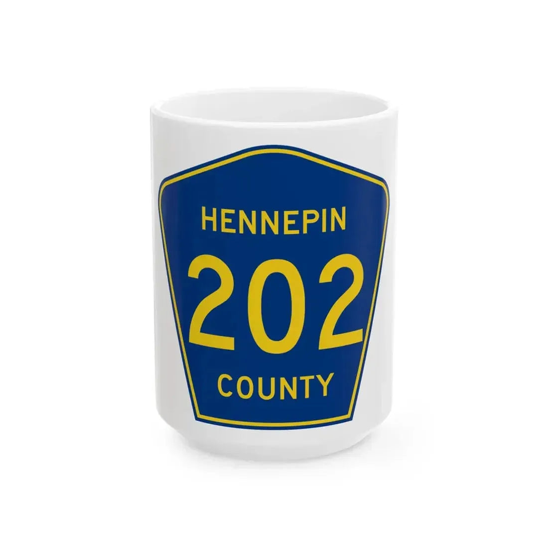 Hennepin County 202 (Minnesota) (Road Sign) White Coffee Mug 15oz - Go Mug Yourself