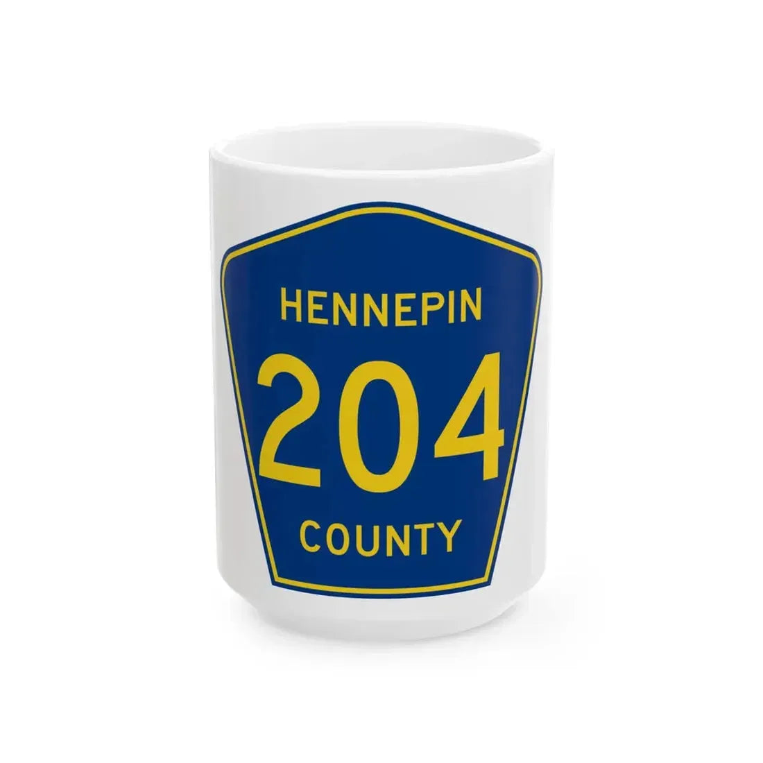Hennepin County 204 (Minnesota) (Road Sign) White Coffee Mug 15oz - Go Mug Yourself