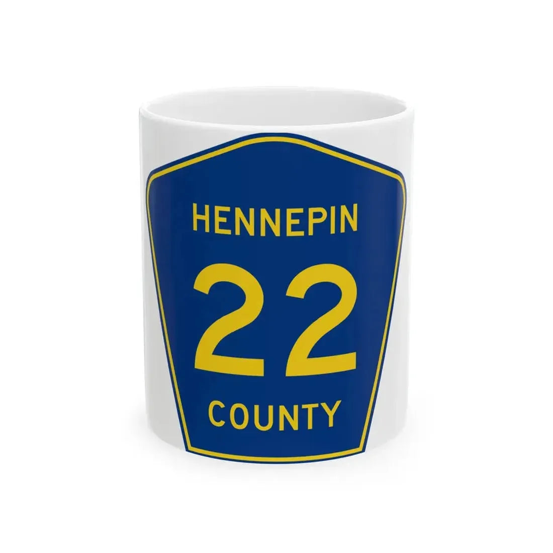 Hennepin County 22 (Minnesota) (Road Sign) White Coffee Mug 11oz - Go Mug Yourself
