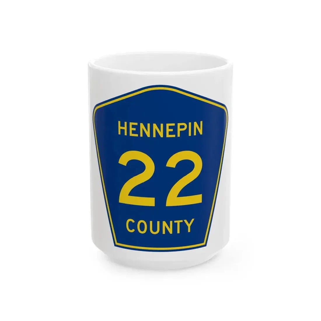 Hennepin County 22 (Minnesota) (Road Sign) White Coffee Mug 15oz - Go Mug Yourself