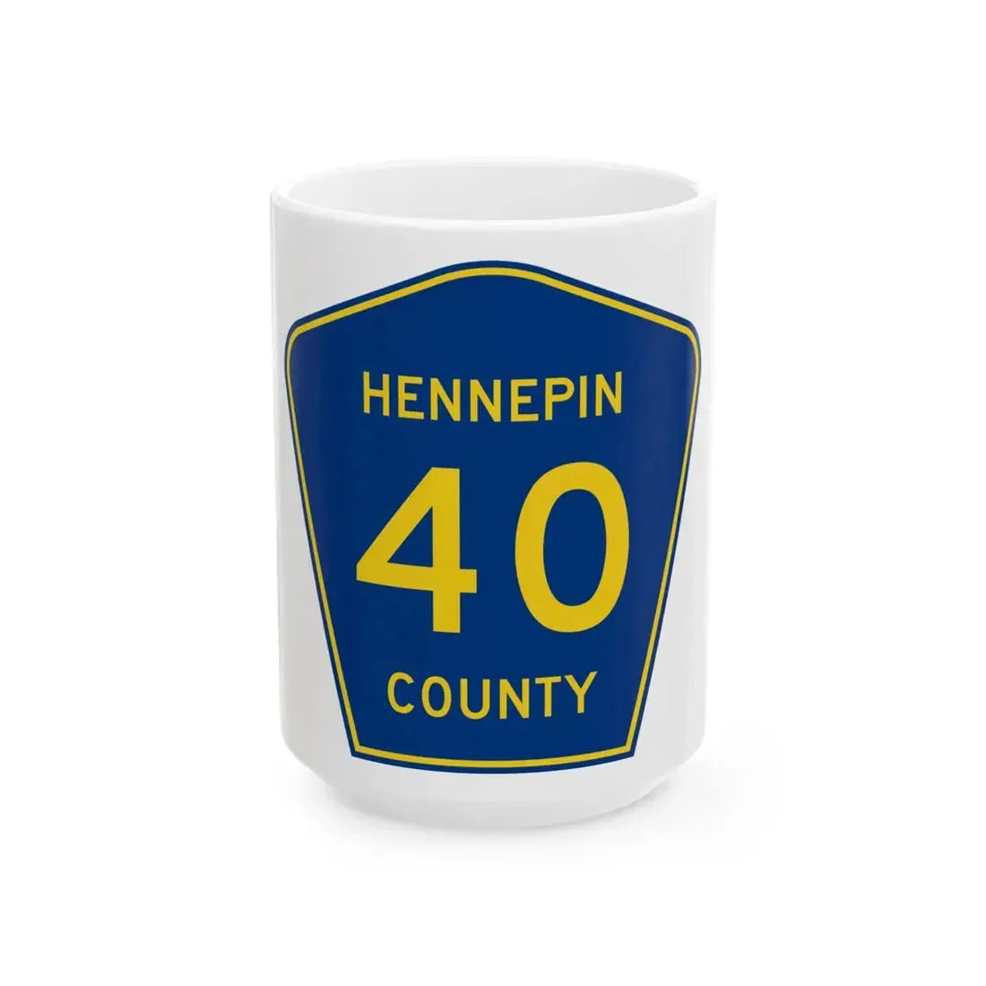 Hennepin County 40 (Minnesota) (Road Sign) White Coffee Mug 15oz - Go Mug Yourself