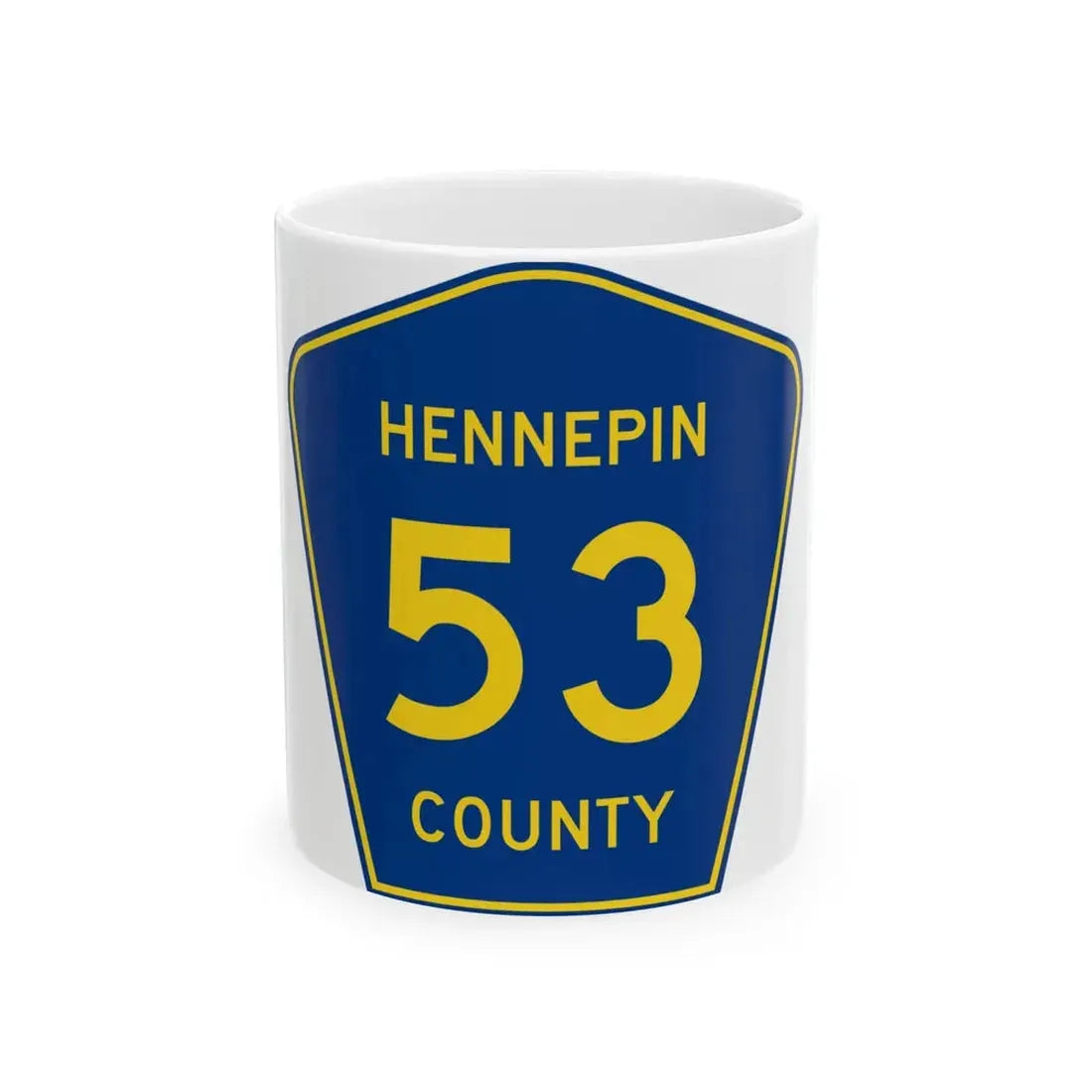 Hennepin County 53 (Minnesota) (Road Sign) White Coffee Mug 11oz - Go Mug Yourself