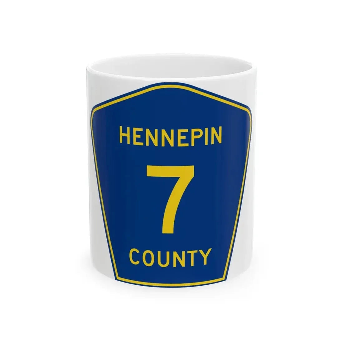 Hennepin County 7 (Minnesota) (Road Sign) White Coffee Mug 11oz - Go Mug Yourself