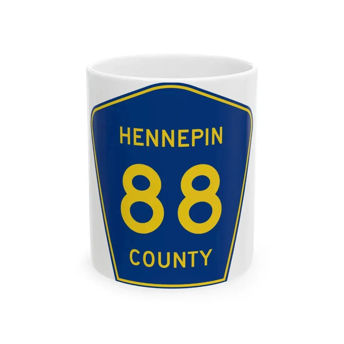 Hennepin County 88 (Minnesota) (Road Sign) White Coffee Mug 11oz - Go Mug Yourself